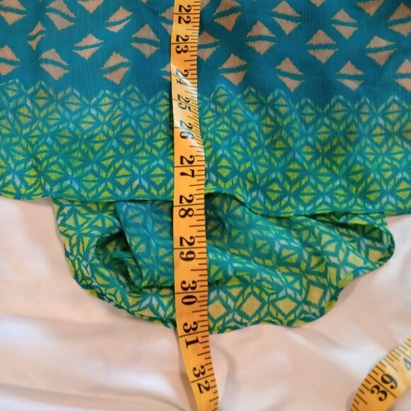 Catherine's Sheer S/S Open Front Kimono Blouse  3X 26-28 WP Geometric Print - Picture 9 of 11